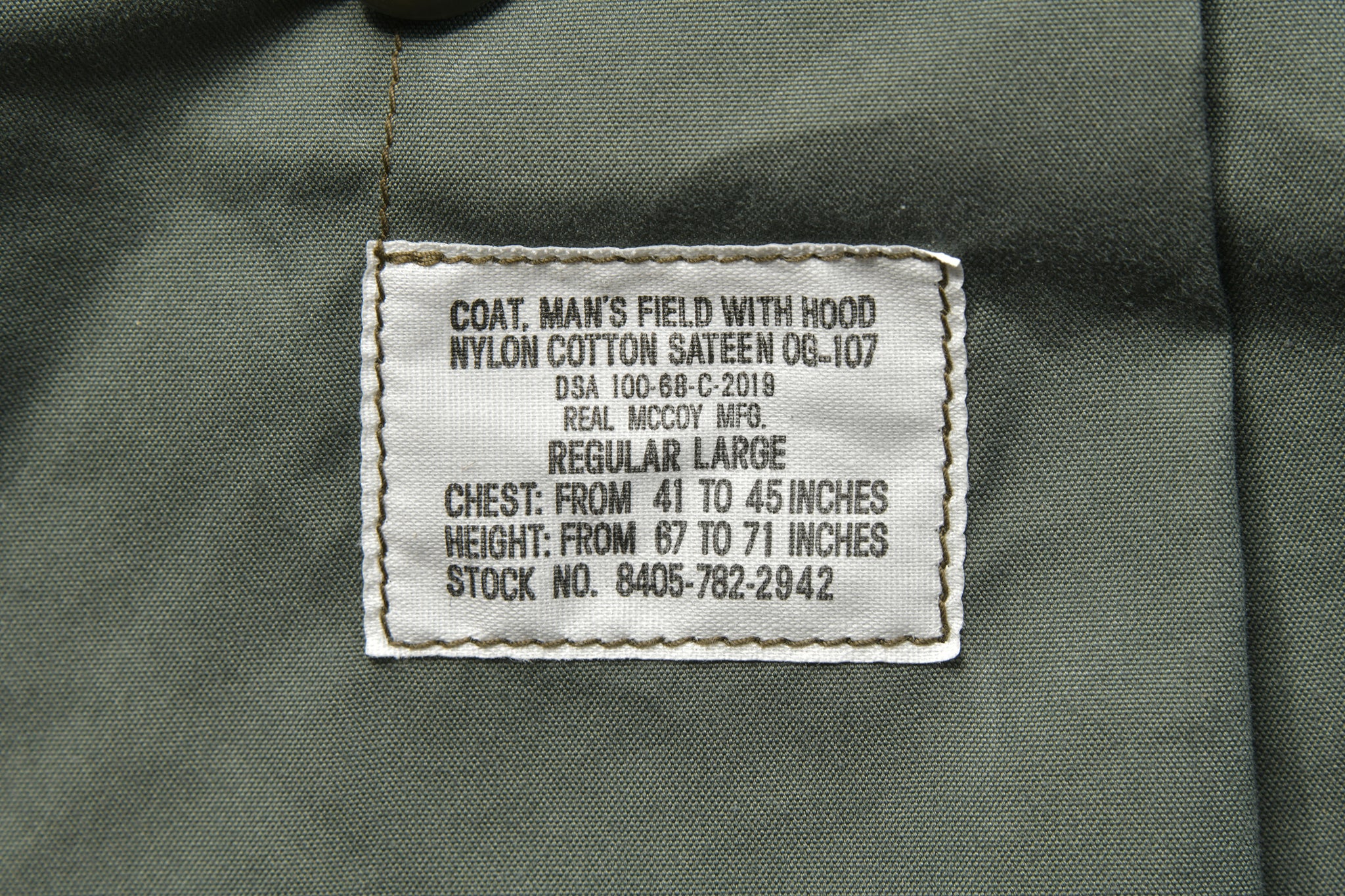 COAT, MAN'S, FIELD, M-65 - 150 OLIVE / S