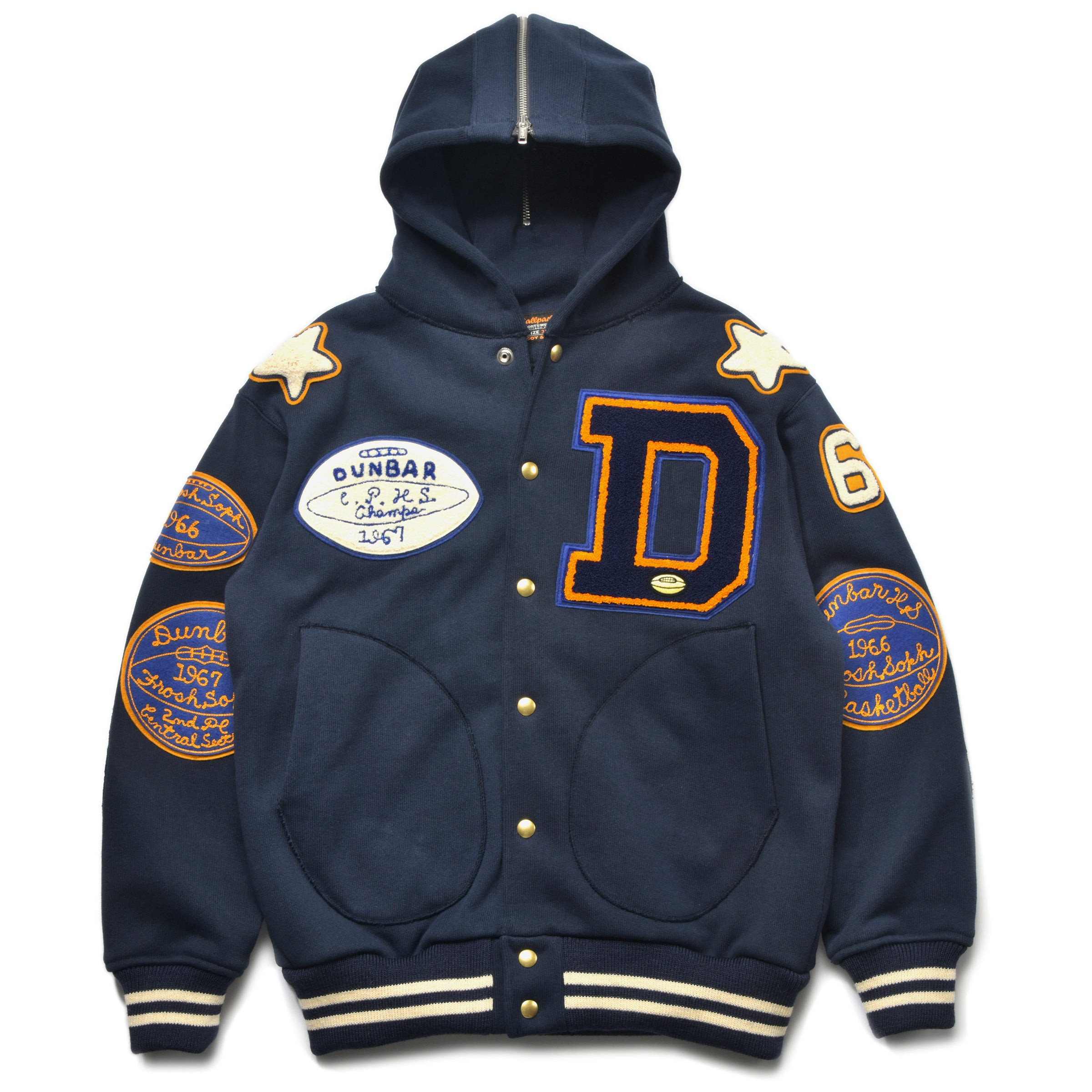 SNAP BUTTON HOODED SWEATSHIRT / DUNBAR - The Real McCoy's
