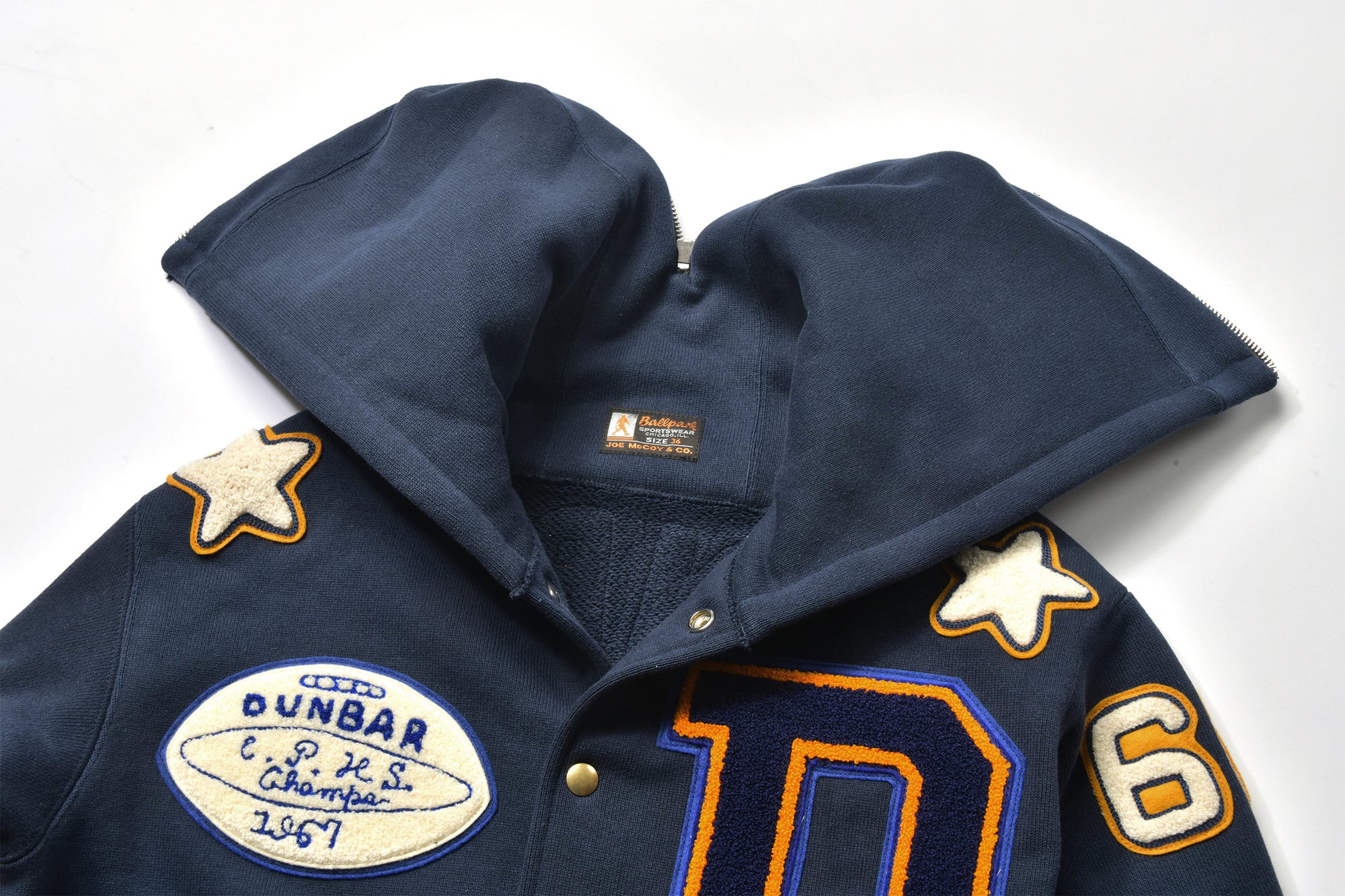 SNAP BUTTON HOODED SWEATSHIRT / DUNBAR