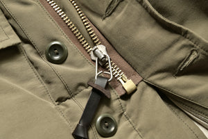 COTTON/NYLON HOODED DOWN JACKET