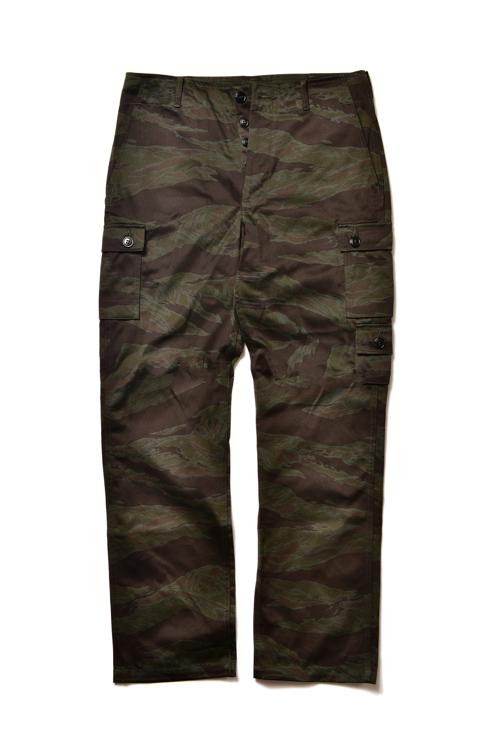 TIGER CAMOUFLAGE TROUSERS / BLACK OVER-DYE