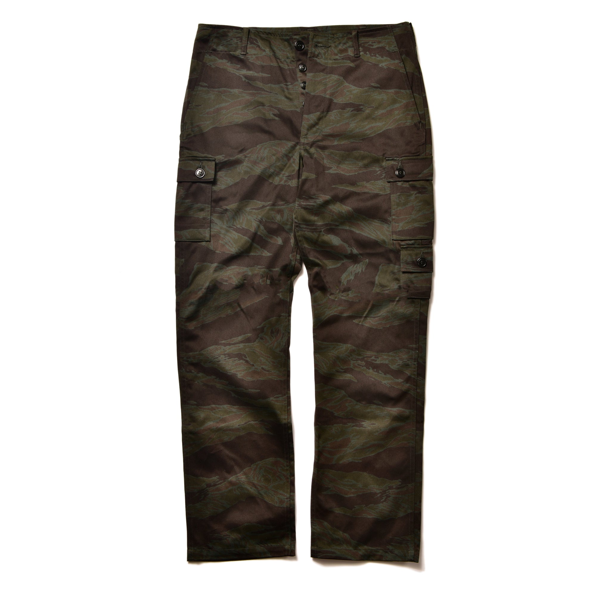 TIGER CAMOUFLAGE TROUSERS / BLACK OVER-DYE