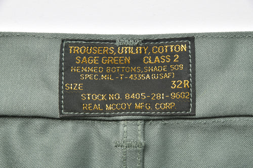 TROUSERS, UTILITY, COTTON / USAF SAGE GREEN – The Real