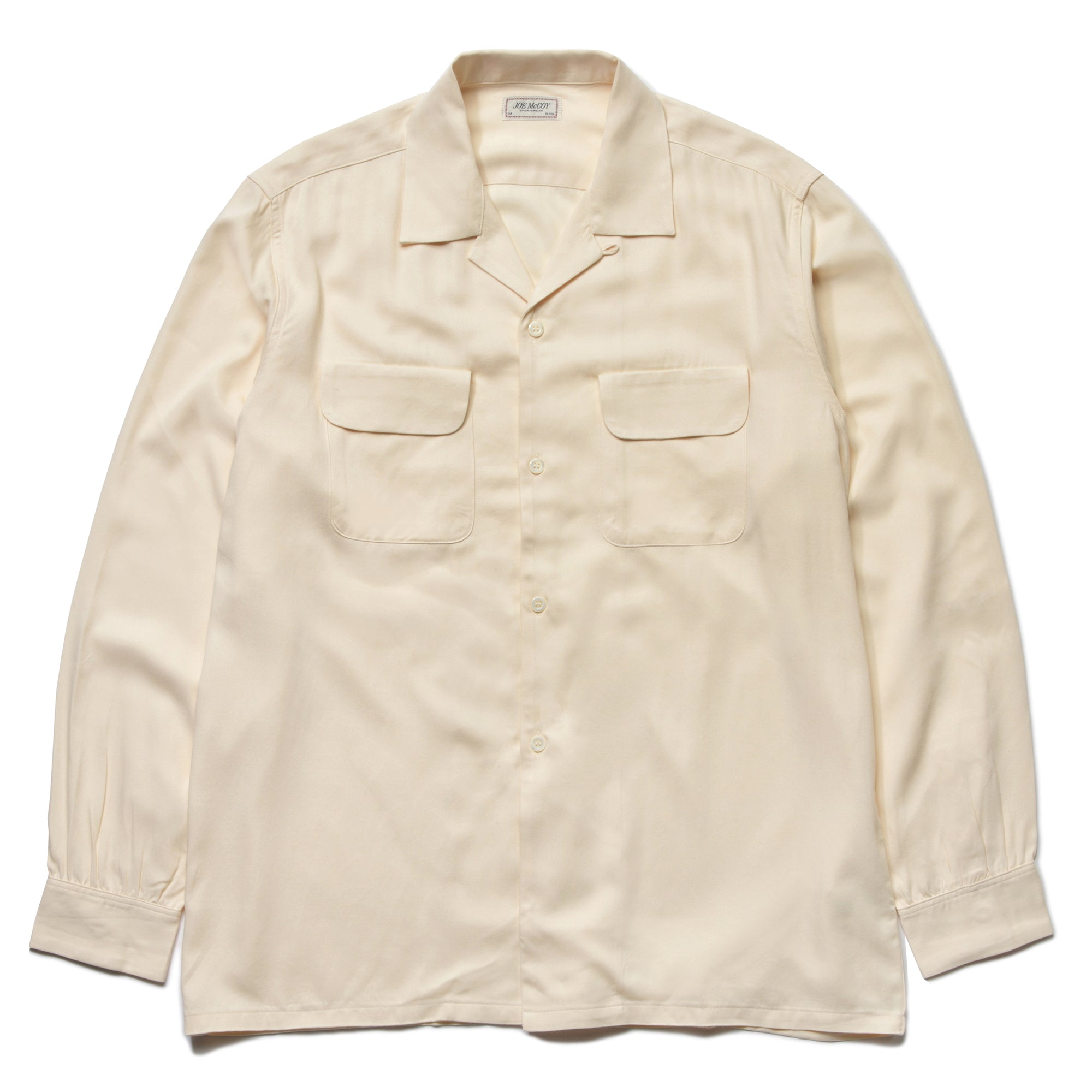 OPEN COLLAR RAYON SHIRT
