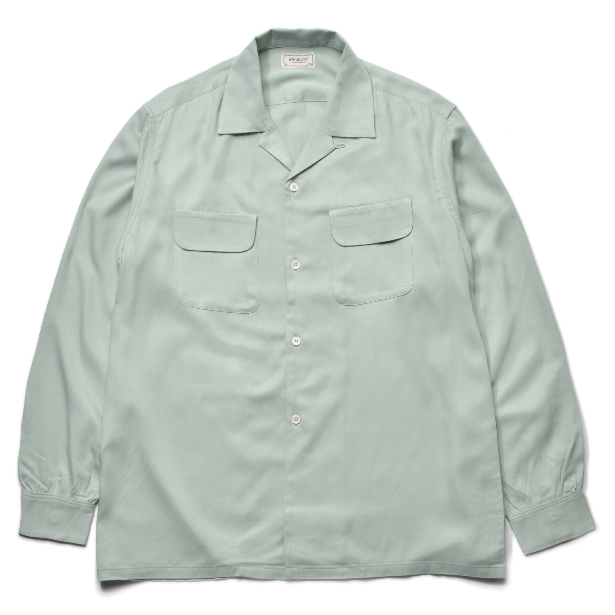 OPEN COLLAR RAYON SHIRT