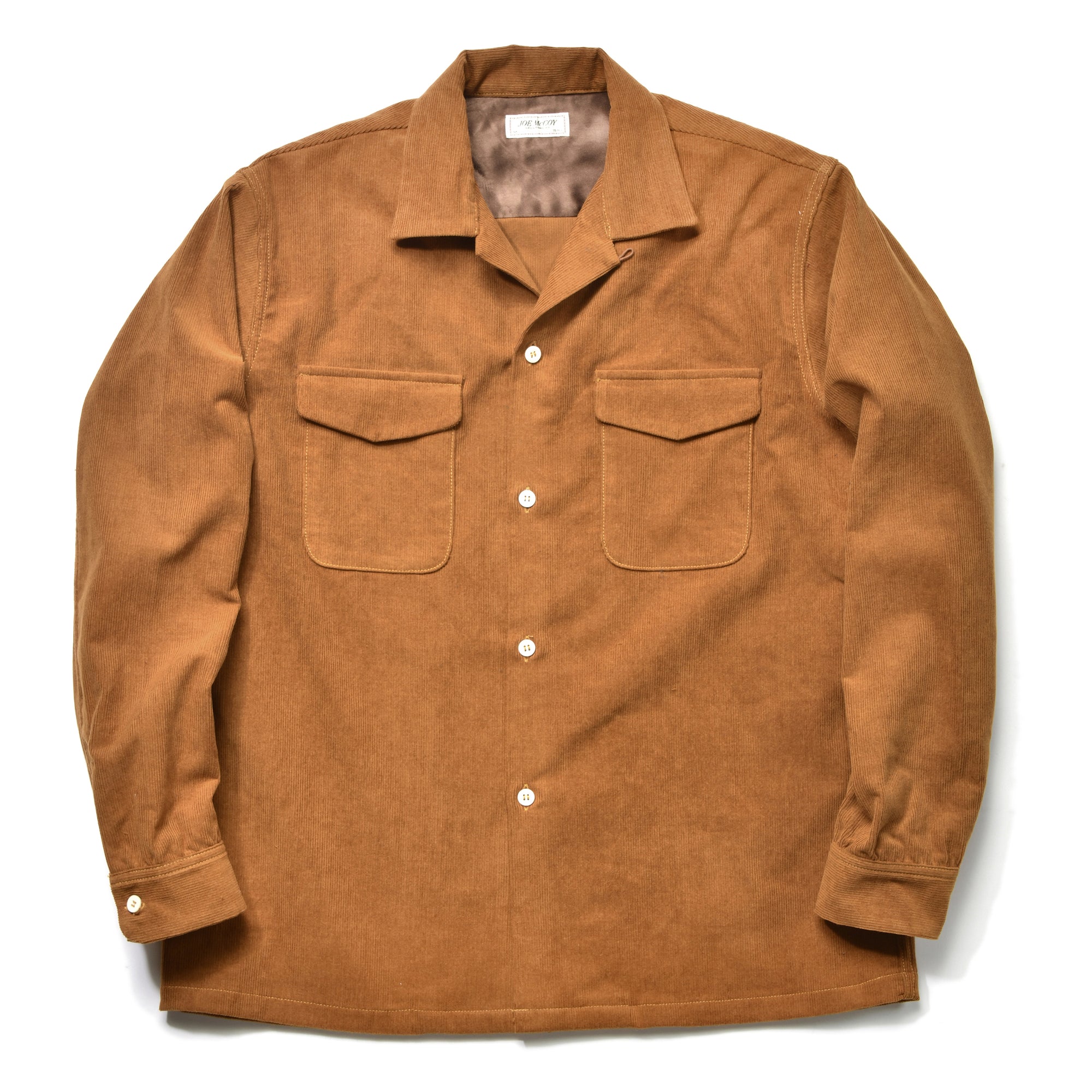 CORDUROY OPEN COLLAR SHIRT