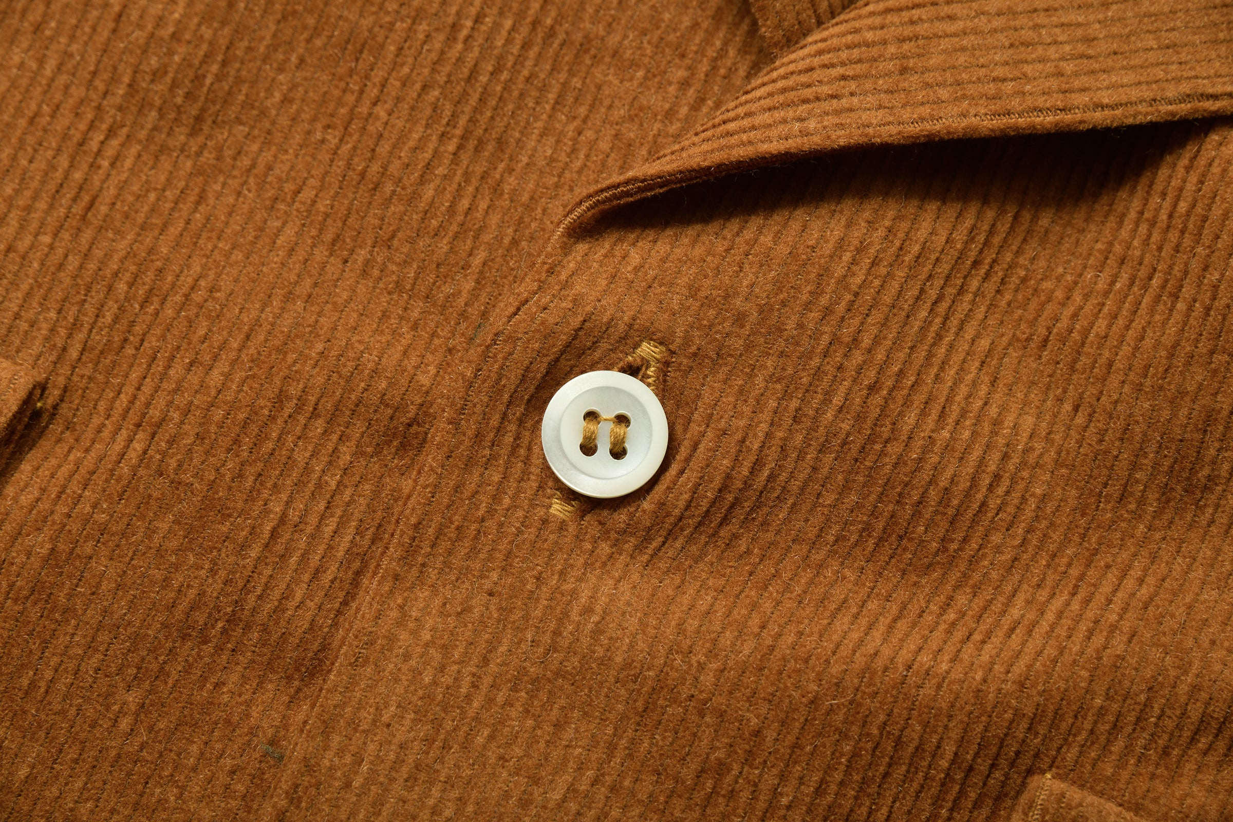 Fringe Open Collar Shirt Rayon Corduroy