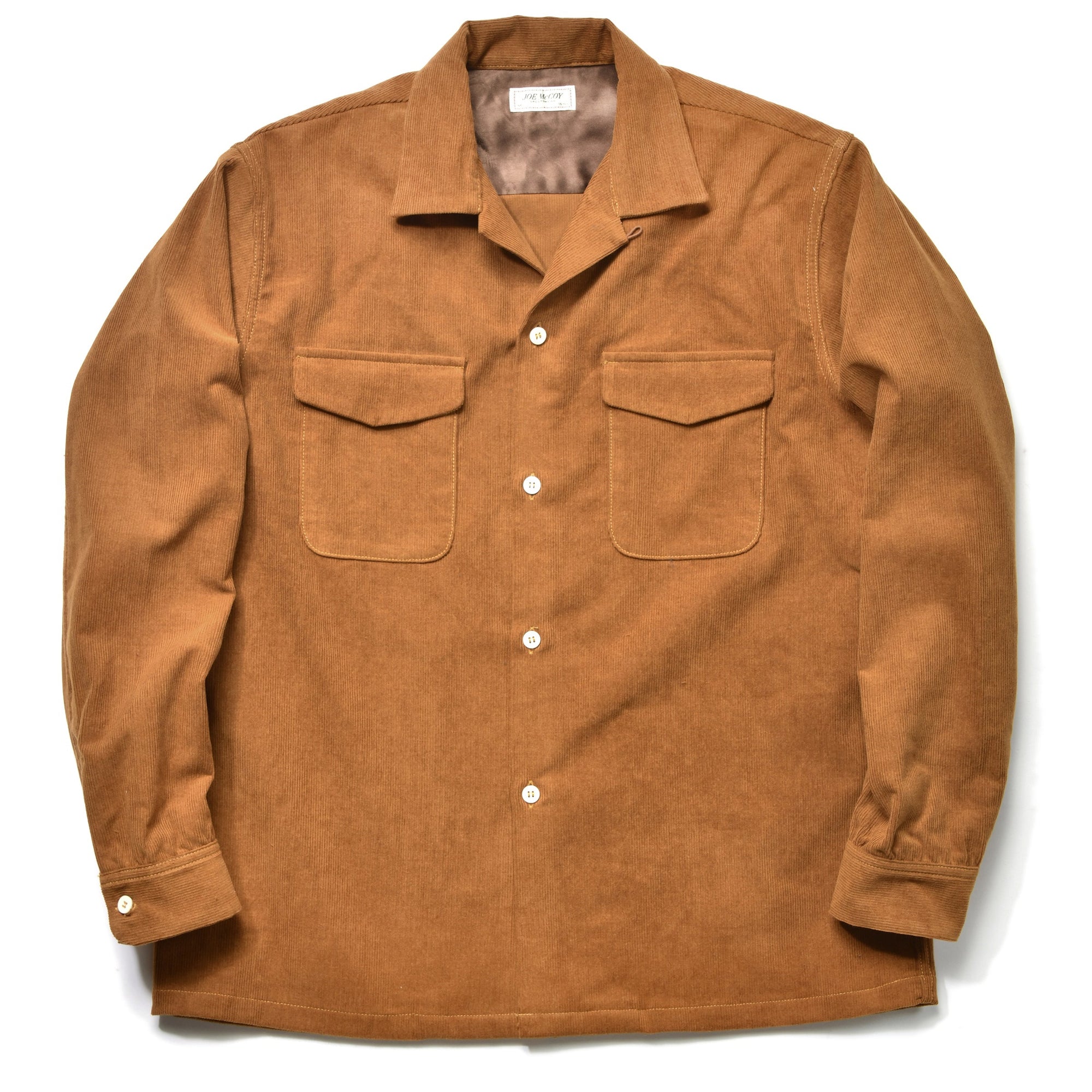 CORDUROY OPEN COLLAR SHIRT