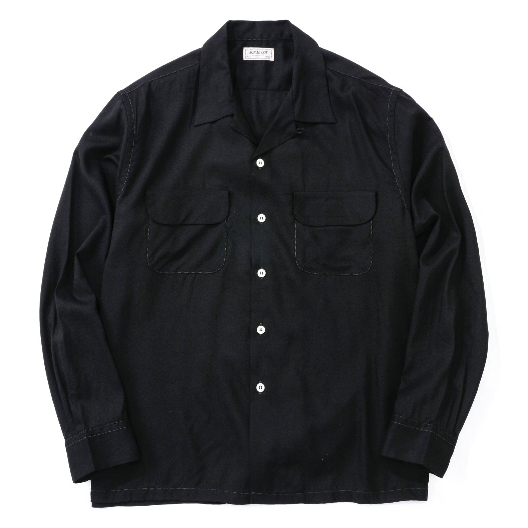 OPEN COLLAR RAYON SHIRT