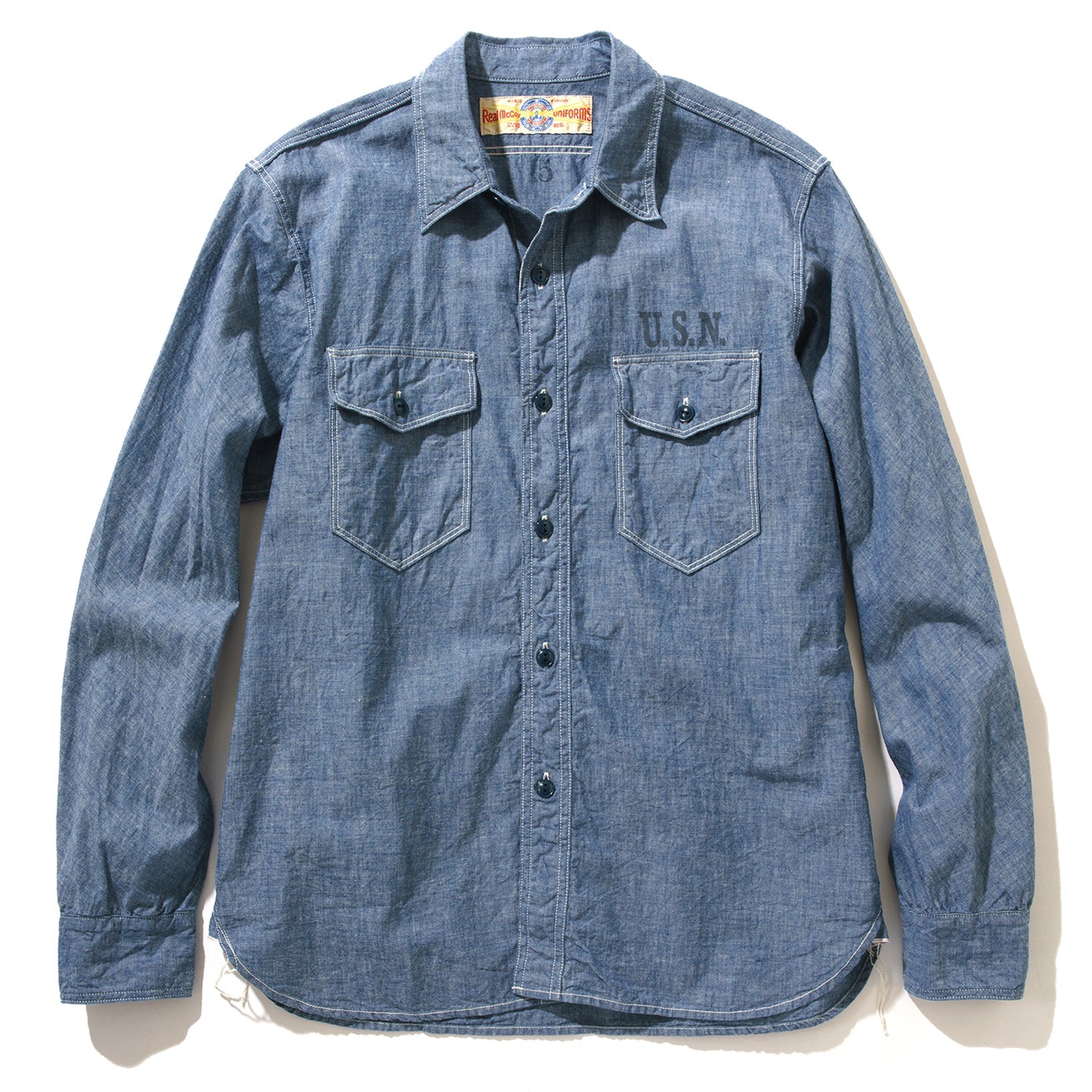 U.S.N. CHAMBRAY SHIRT L/S (STENCIL)