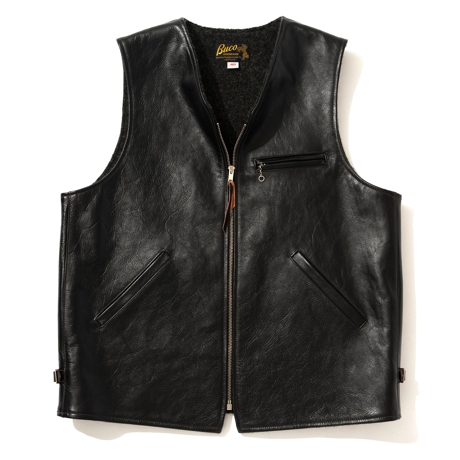 BUCO LEATHER ALPACA VEST