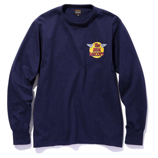 THE REAL McCOY'S LOGO TEE L/S - Navy / M