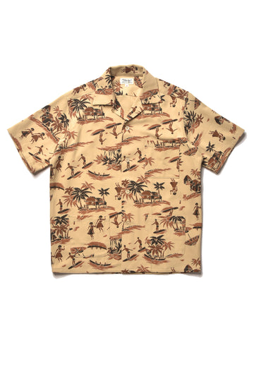 OPEN COLLAR RESORT S/S SHIRT / PALM TREE